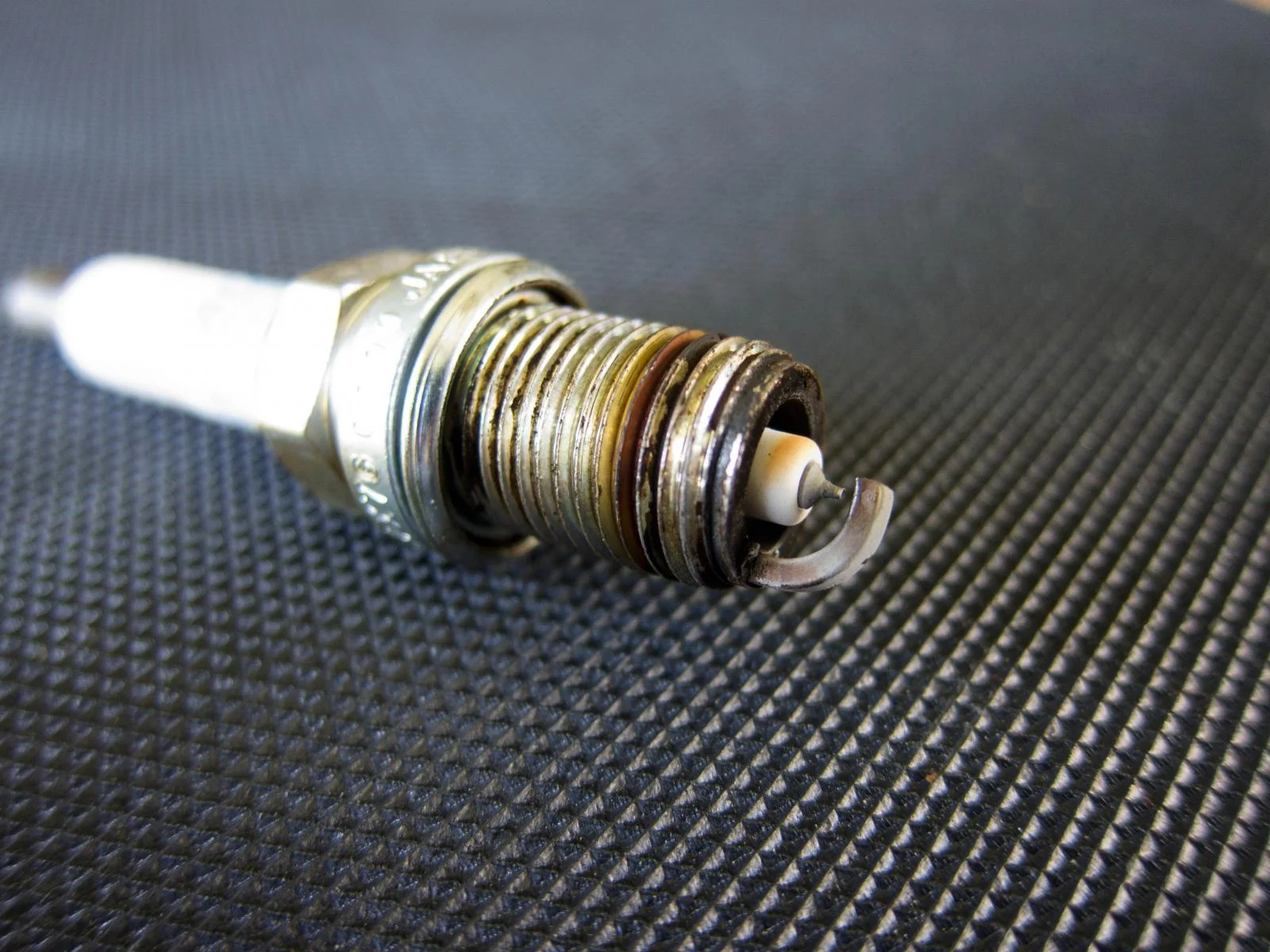 oil in spark plug